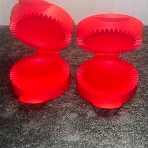 Set of 2 Vintage Tupperware Mini Pie Molds. New in pkg. ravioli, empanadas etc